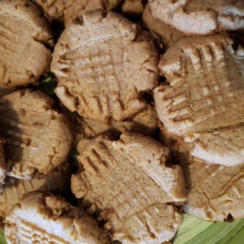 Dairy-free keto peanut butter cookies.