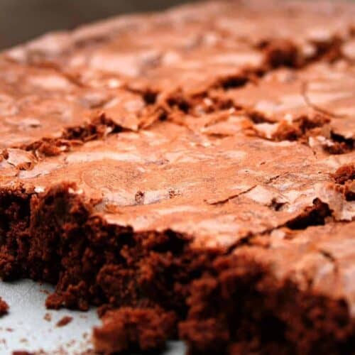 Keto low-carb brownies on a cutting board