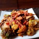 Crispy Bacon Brussels Sprouts on a Plate
