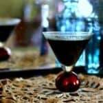 Crazy black magic cocktail on a party table