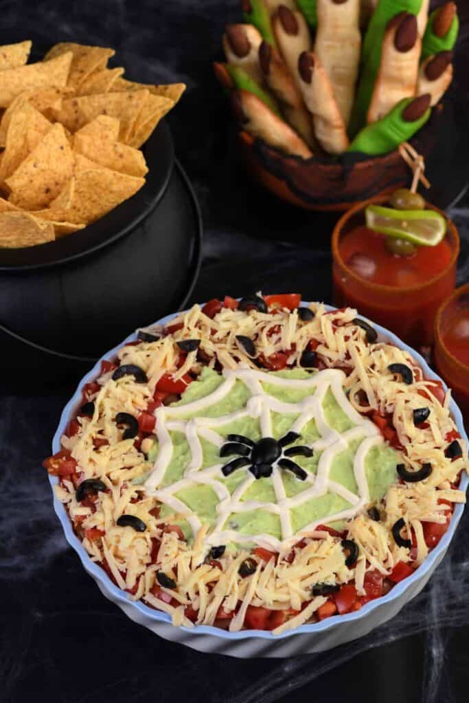 Low-Carb Spider Web Taco Dip (Keto, GF, Vegetarian) - Heather Cooan