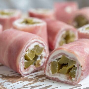 pickle wheels - pickle, cream cheese, ham