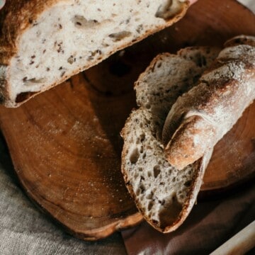 sliced sourdough bread loaf