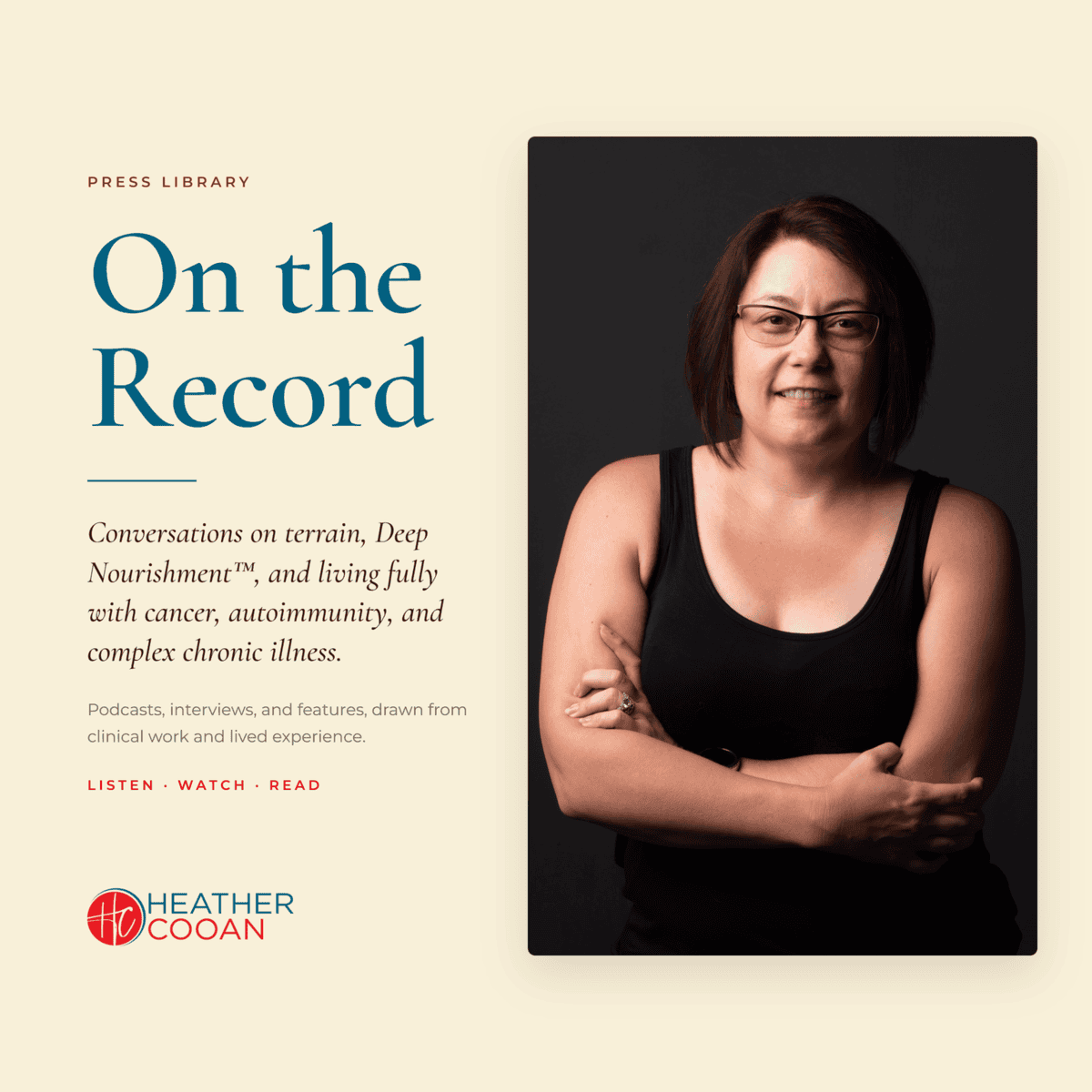 Heather Cooan, oncology nutrition consultant and educator, smiling confidently.
